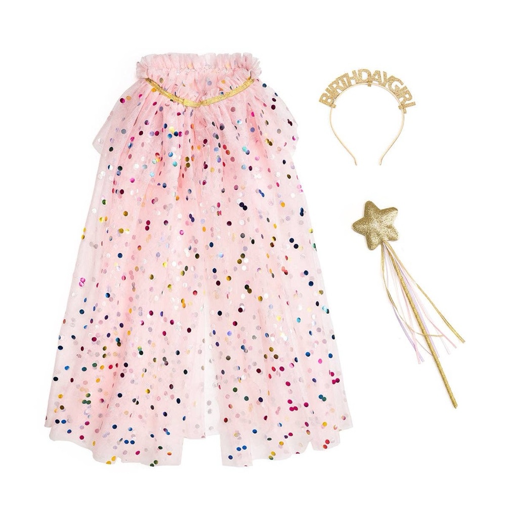 Sweet Wink Birthday Girl Dress Up Kit Cape Wand Headband
